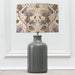 Varys Eva & Elspeth Table Lamp - Grey Ceramic Base with Floral Design Pastel Linen Shade - 61cm