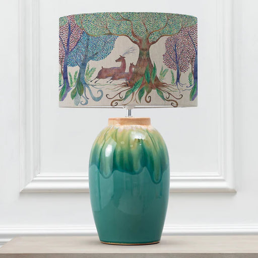 Willow Woods Eva & Eucalypt Complete Table Lamp Aqua/Linen