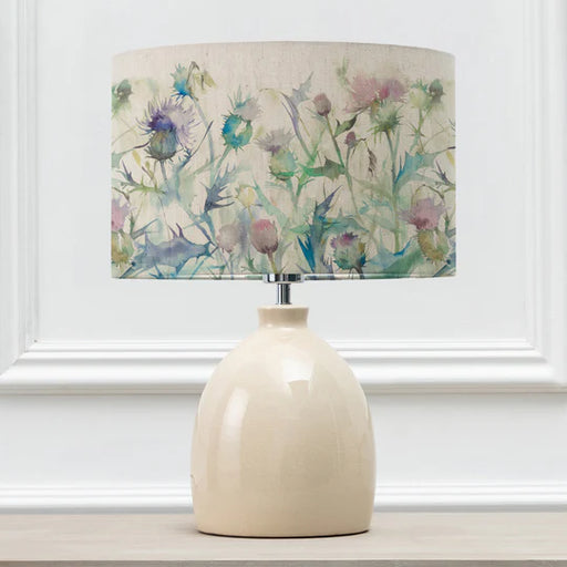 Cirsium Eva & Leura Complete Table Lamp Cream/Damson