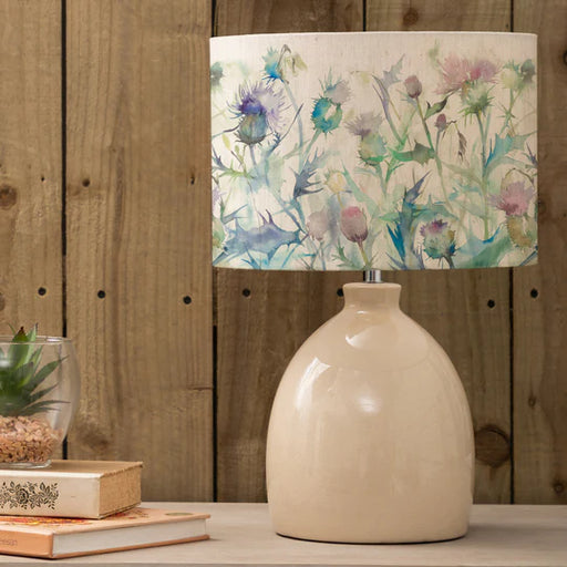 Cirsium Eva & Leura Complete Table Lamp Cream/Damson