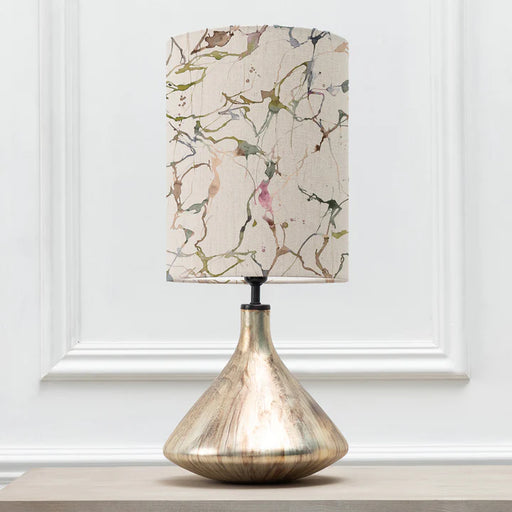 Decorative Carrara Anna & Luna Glass Base Table Lamp With Meadow Patterned Shade - 61cm