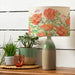 Georgious Valeria Eva & Narvi Table Lamp - Scarlet Ceramic Base with Floral Design Cotton Linen Shade - 45cm