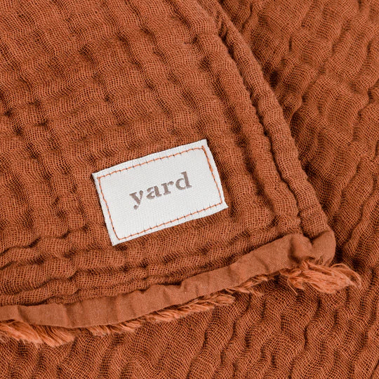 Lark Muslin Cotton Throw, Plain, Brown, Pecan