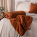 Lark Muslin Cotton Throw, Plain, Brown, Pecan