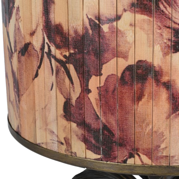 Kyoto Blossom Bamboo Floor Lamp with Floral Shade