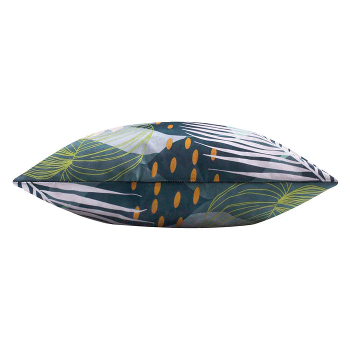 Waterproof Outdoor Cushion, Leafy Design, Teal ( Due Back In 24/03/2025 )