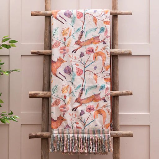 Leaping Into The Fauna Throw, Printed, Linen, Multicoloured