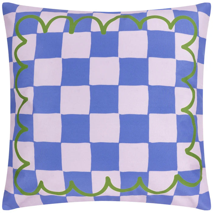 Waterproof Outdoor Cushion, Lemons Design, Blue