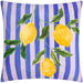 Waterproof Outdoor Cushion, Lemons Design, Blue