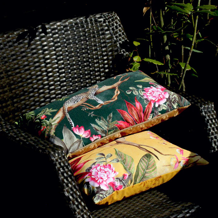 Waterproof Outdoor Cushion, Leopard Rectangular Design, Forest