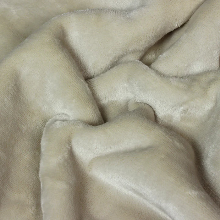 Lux Sherpa Fleece Throw, Plain, Beige, Natural