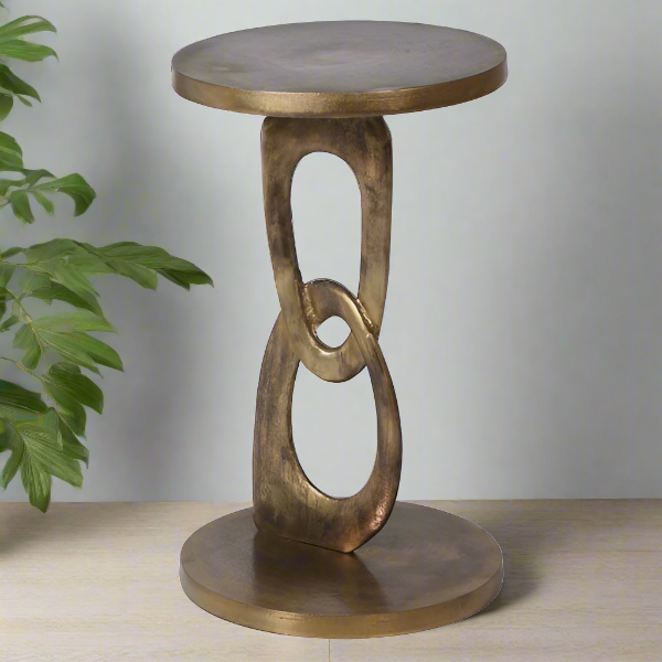 Burnished Side Table, Aged Gold Link ( Due Back In 03/12/2024 )