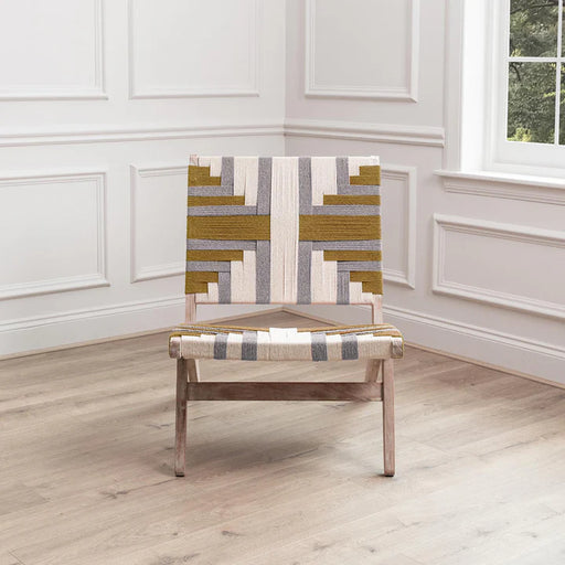 Manali Mango Wood Chair in Mustard - 84cm