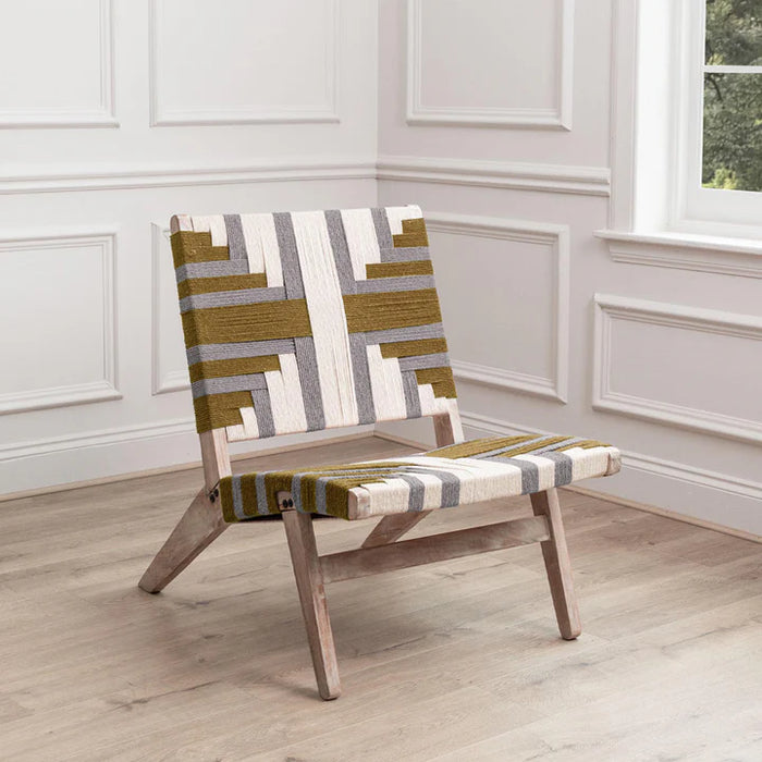 Manali Mango Wood Chair in Mustard - 84cm