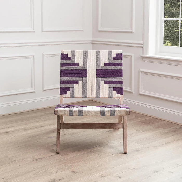 Manali Mango Wood Chair in Plum - 84cm