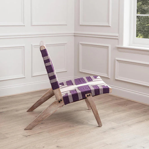 Manali Mango Wood Chair in Plum - 84cm