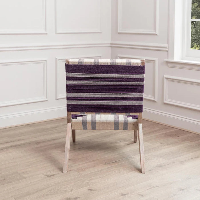 Manali Mango Wood Chair in Plum - 84cm