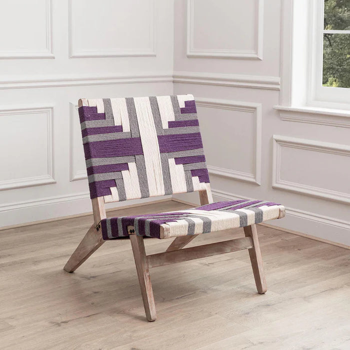 Manali Mango Wood Chair in Plum - 84cm