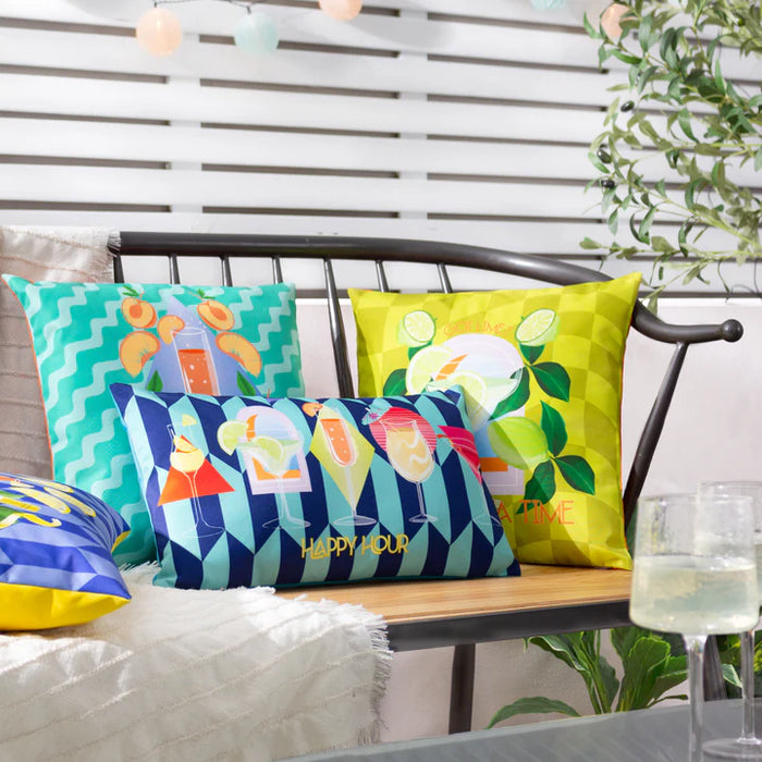 Waterproof Outdoor Cushion, Margarita Design, Lime ( Due Back In 24/03/2025 )