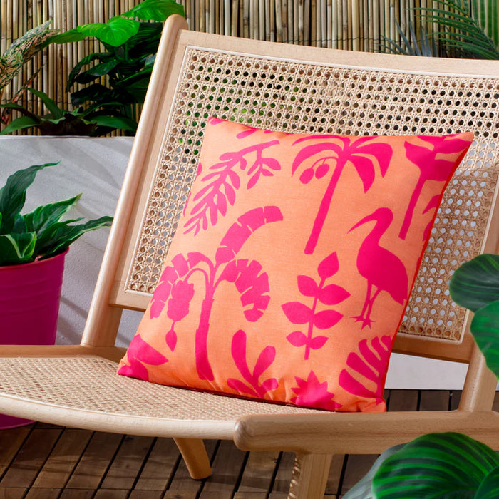 Waterproof Outdoor Cushion, Marula Design, Coral/Pink, Teal