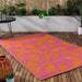 Marula Indoor/Outdoor Rug, Botanical Design, Orange, Pink, Recycled