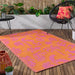 Marula Indoor/Outdoor Rug, Botanical Design, Orange, Pink, Recycled