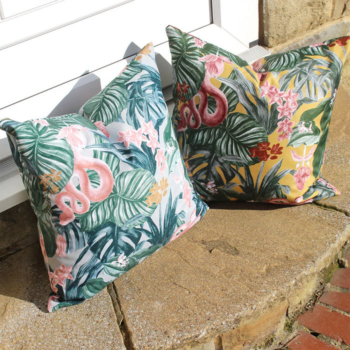 Waterproof Outdoor Cushion, Medinilla Design, Mustard, Sage