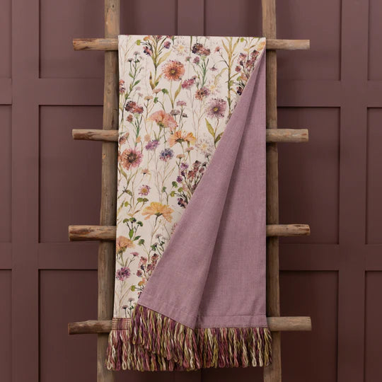 Medmerry Printed Fringe Throw, Floral, Multicoloured, Blossom ( Due Back In 29/11/2024 )