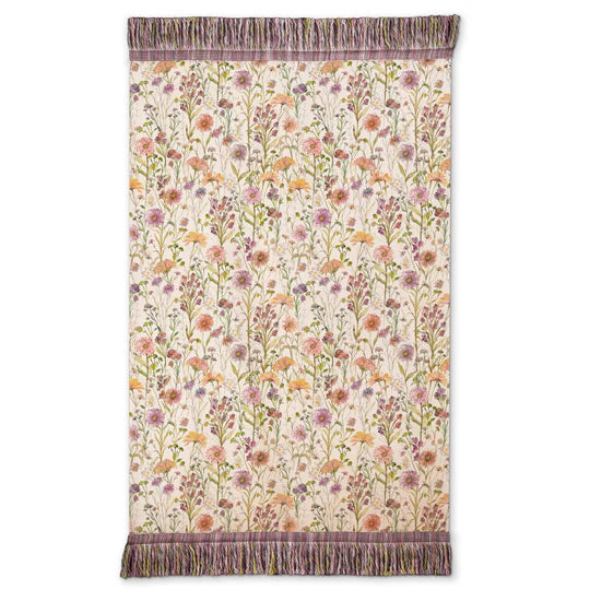 Medmerry Printed Fringe Throw, Floral, Multicoloured, Blossom ( Due Back In 29/11/2024 )