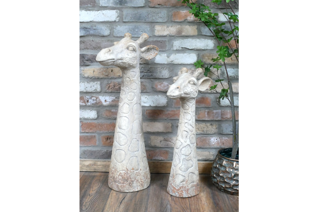 Decorative Distressed White Giraffe Head - 61cm