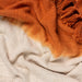 Mizu Dip Dye Fringed Throw, Plain, Amber, Orange