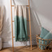 Mizu Dip Dye Fringed Throw, Plain, Green, Eucalyptus