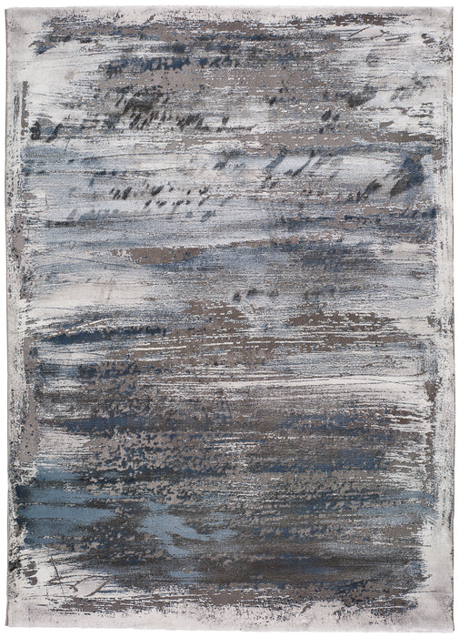 Norah Grey & Blue Abstract Indoor Floor Living Room Rug