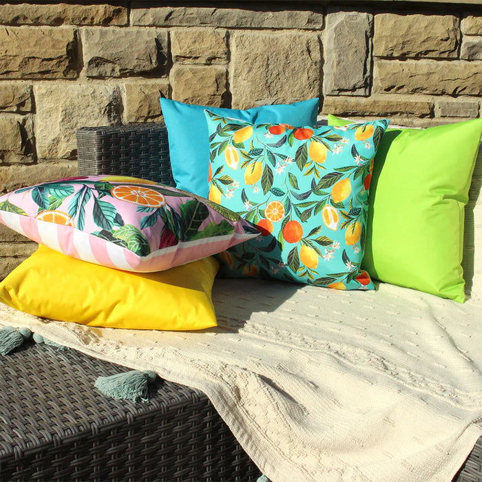 Waterproof Outdoor Cushion, Orange Blossom Design, Multi ( Due Back In 25/04/2025 )