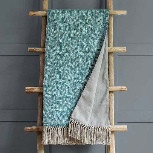 Oryx Woven Throw, Textured, Blue, Azure