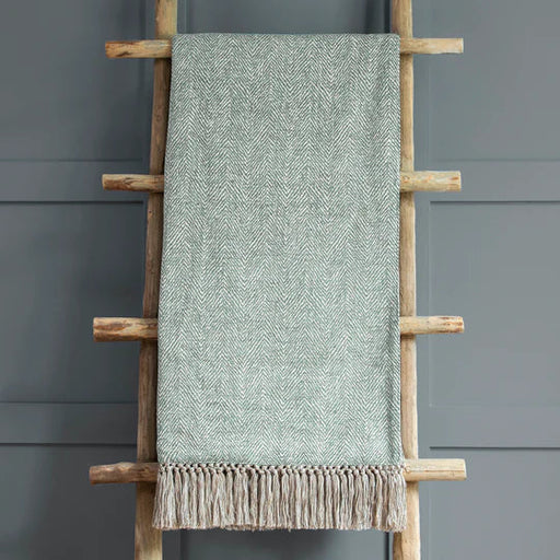 Oryx Woven Throw, Textured, Blue, Duck Egg