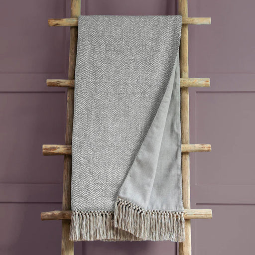 Oryx Woven Throw, Plain, Grey, Smoke