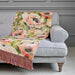 Papavera Printed Throw, Floral, Pink, Sweetpea