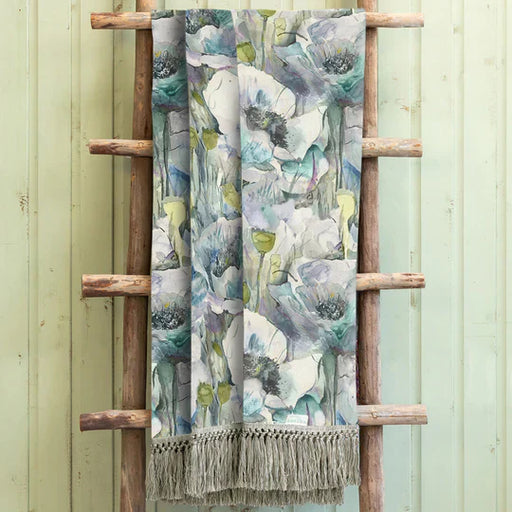 Papavera Printed Throw, Floral, Blue, Veronica