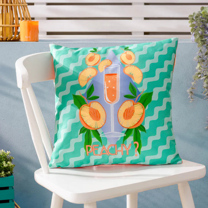 Waterproof Outdoor Cushion, Peachy Design, Aqua