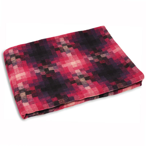 Pixel Woven Throw, Check, Red, Magenta