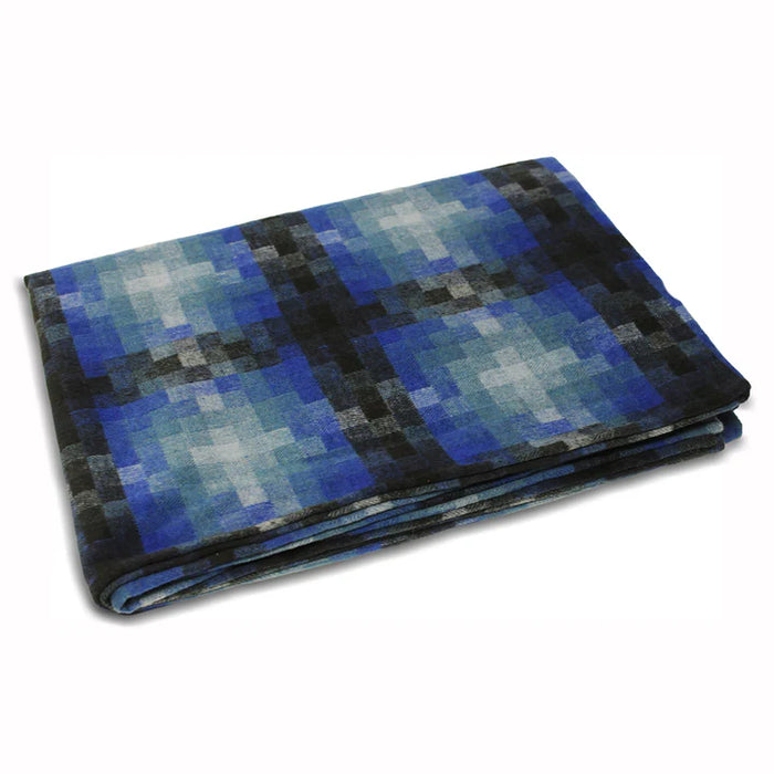 Pixel Woven Throw, Check, Royal Blue