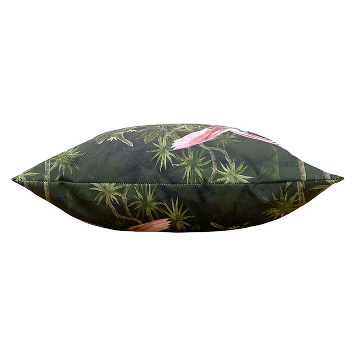 Waterproof Outdoor Cushion, Platalea Design, Blush, Bottle Green