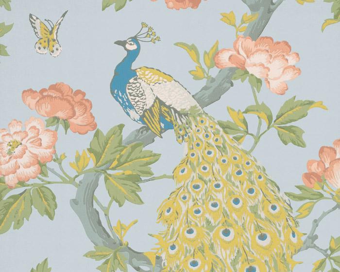 Little Greene Wallpaper - Pavona Skye