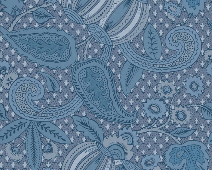 Little Greene Wallpaper - Pomegranate Blue Scale