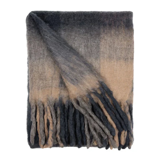 Rayston Throw, Stripe, Flint Black