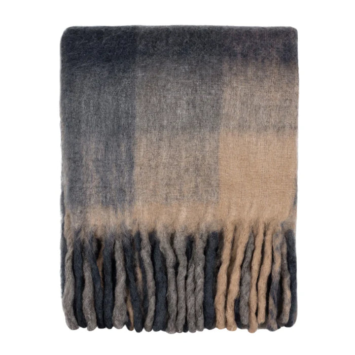 Rayston Throw, Stripe, Flint Black