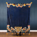 Regal Leopard Throw, Floral, Royal Blue