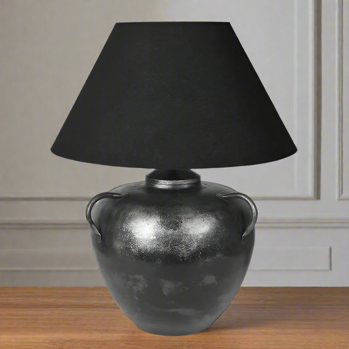 Amphora Black & Gold Metal Table Lamp with Black Shade