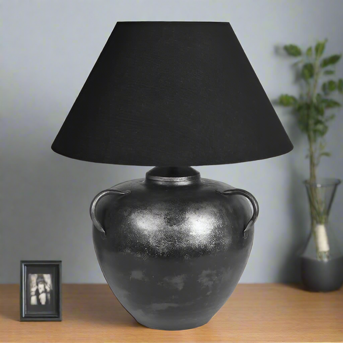 Amphora Black & Gold Metal Table Lamp with Black Shade